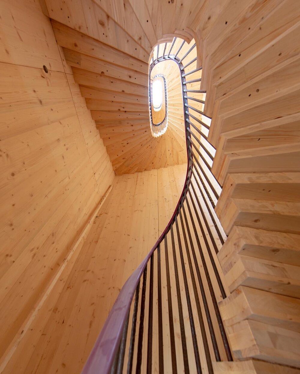 castle-acre-water-tower-wooden-staircase